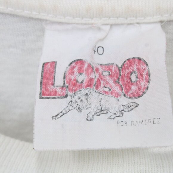 Vintage Lobo Shirt Men XL White Short Sleeve Mexico Nogales Graphic Logo Art 90s - Picture 6 of 9